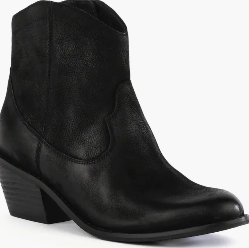 SEYCHELLES BLACK LEATHER UNDER THE STARS WESTERN BOOTIE BOOTS SIZE 8 - Picture 2 of 15